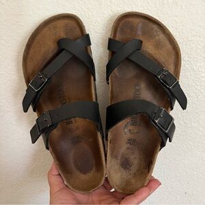 Birkenstock Mayari Birko-Flor Black Sandals Size 5 Regular Wide